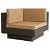 Pack de dos sofás esquineros fabricados con poliratán en color marrón Colin Resol