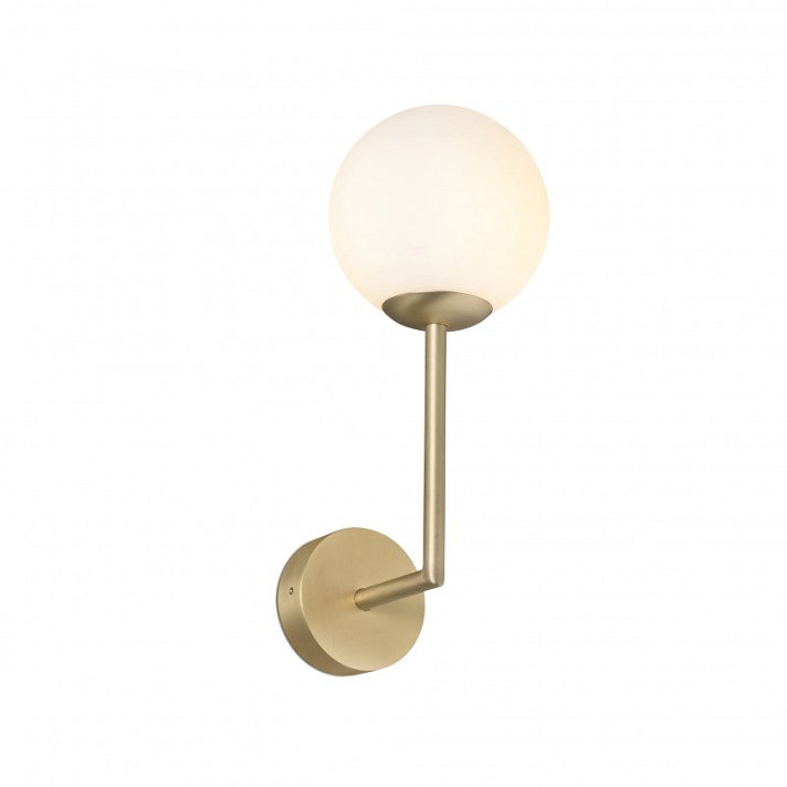 Aplique para baño con luz LED G9 fabricado de metal y cristal con acabado en oro satinado Gala Faro