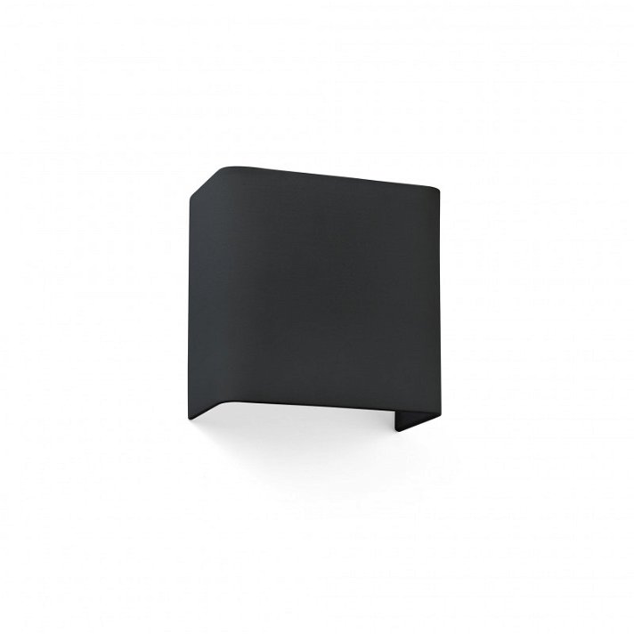 Aplique con luz LED E27 de 18 W de forma cuadrada fabricado de metal con acabado de color negro Cotton Faro