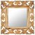 Espejo cuadrado con marco de madera calado artesanalmente en color marrón de 50 cm Vida XL