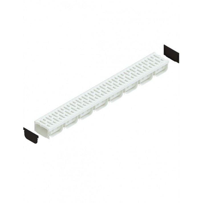 Solfless Narvik 1 waterway with white polyethylene grate