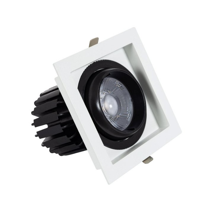 Foco Downlight LED 18W con diseño cuadrado y direccionable fabricado en aluminio Moonled