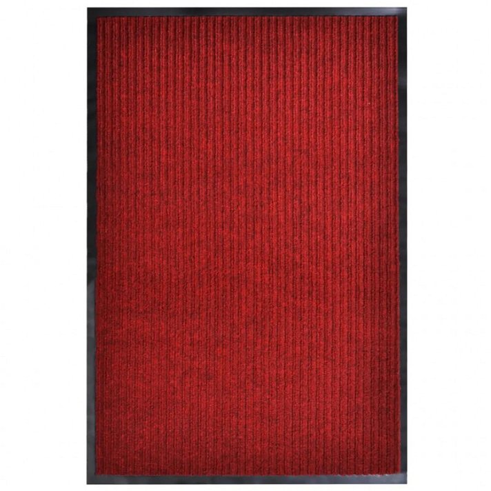Felpudo rectangular de color rojo que mide 120 cm de ancho y 220 cm de largo VidaXL