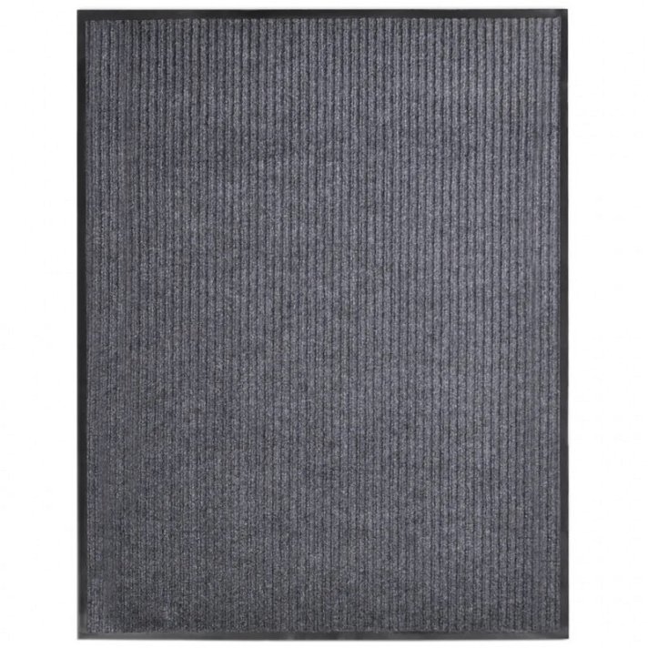 Felpudo rectangular de color gris que mide 120 cm de ancho y 220 cm de largo VidaXL