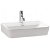 Lavabo sobre encimera para baño de 60 cm de porcelana en acabado color blanco Emma Square Gala