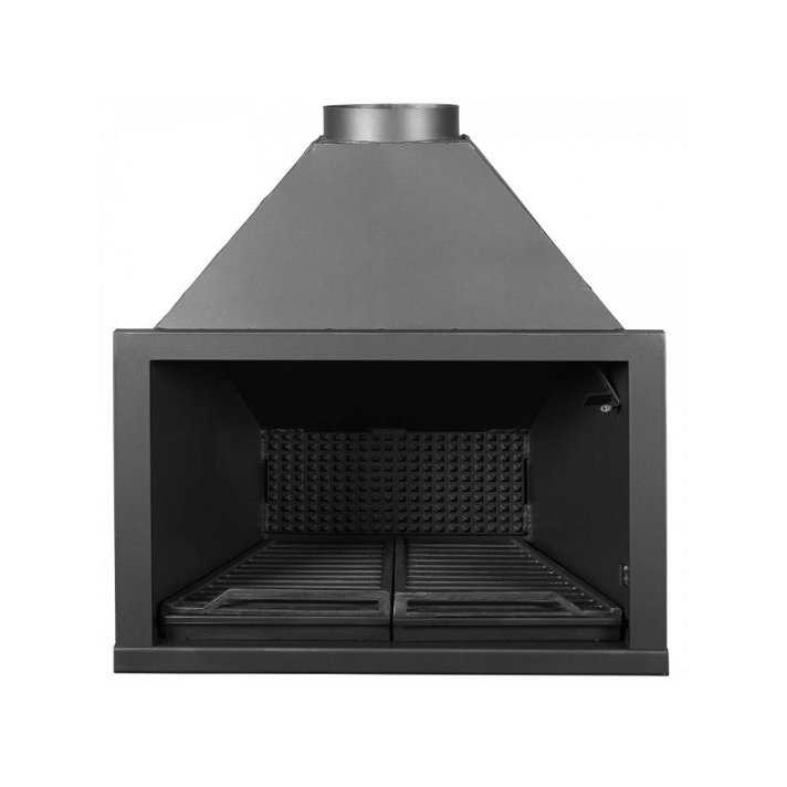 Barbacoa de interior con diseño minimalista fabricada en acero para leña Hogar 70 Joyma