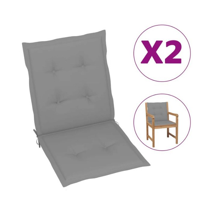 Conjunto de almofadas para cadeiras de jardim 100x50x4 cm cinzento Vida XL