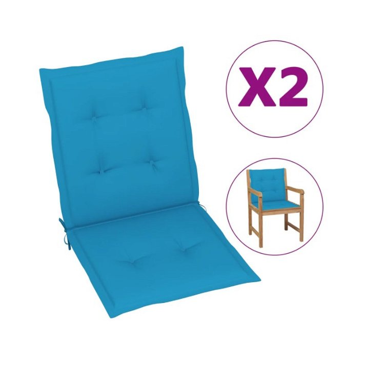 Conjunto de almofadas para cadeiras de jardim Azul-claro Vida XL