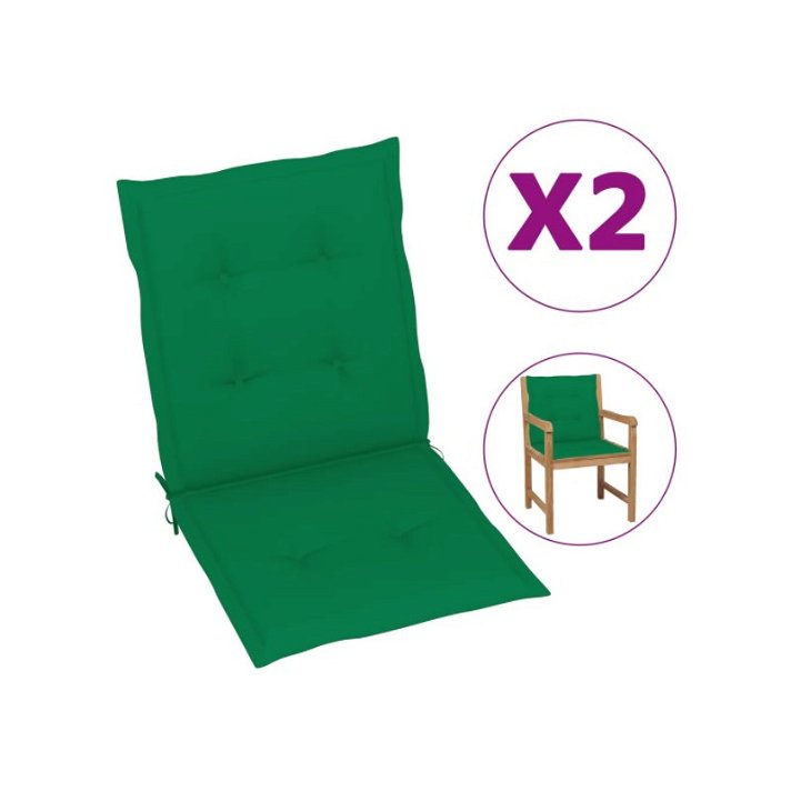 Set di cuscini per sedie da giardino colore verde Vida XL