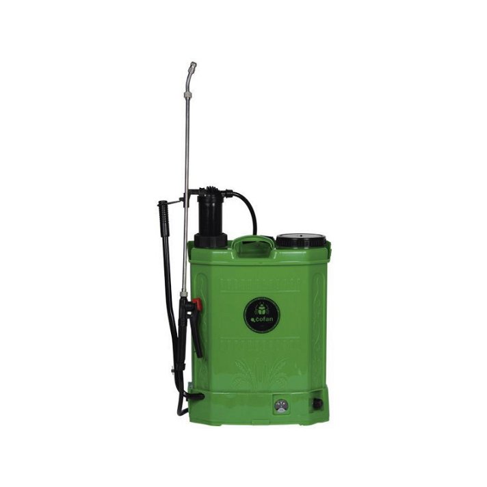 Pulvérisateur à dos avec fonctionnement manuel et électrique rechargeable 16 litres Cofan