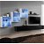 Conjunto de muebles de seis módulos para TV de color negro y blanco Baza Domensino