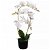 Künstliche Orchidee Pflanze mit Topf weiße Farbe 65 cm VidaXL
