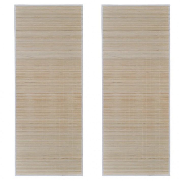 Pack de alfombras de bambú beige Vida XL