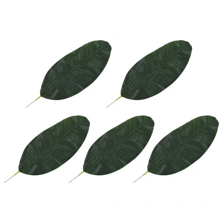 Pack de hojas artificiales de platanero 5 unidades verde 62 cm VidaXL