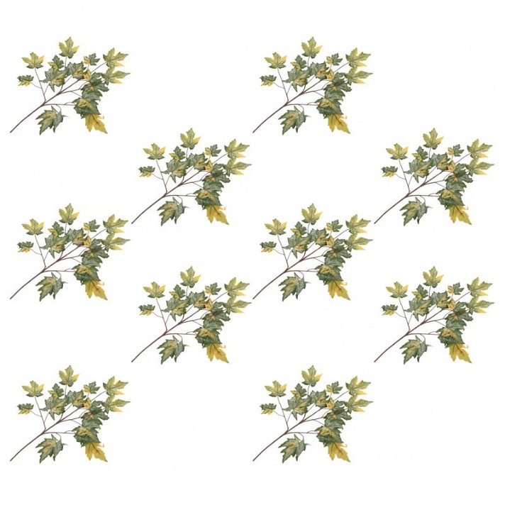 Conjunto de folhas artificiais de bordo cor dourada 75 cm Vida XL