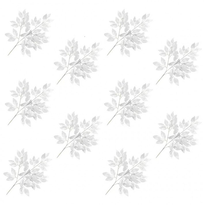Set di foglie artificiali di ficus colore argentato 65 cm Vida XL