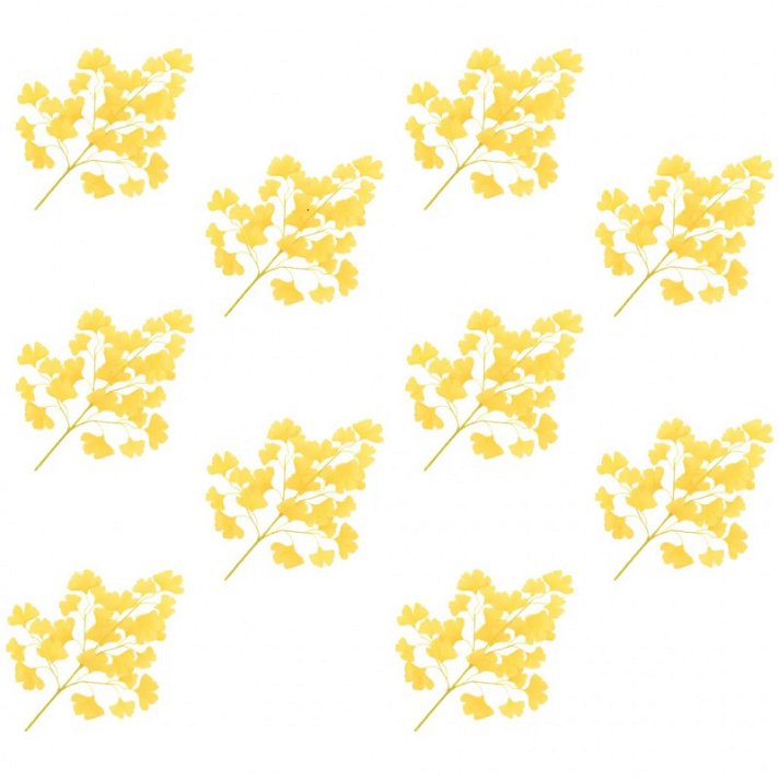 Pack de hojas artificiales de ginkgo biloba color amarillo 65 cm VidaXL