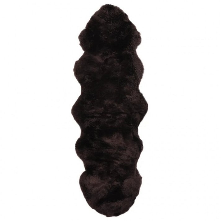 Alfombra de lana auténtica marrón 180x60 cm Vida XL