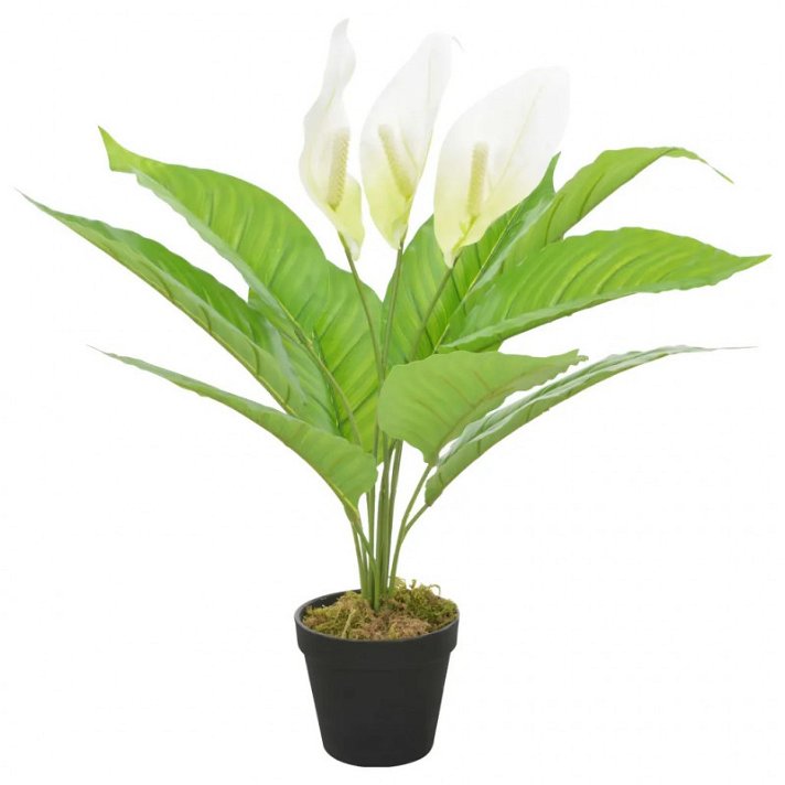 Planta artificial anthurium con macetero blanca VidaXL