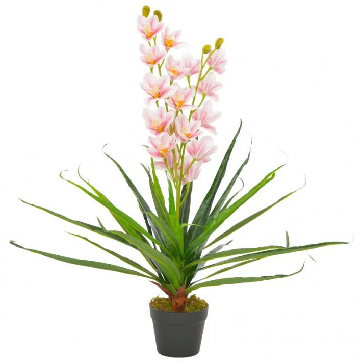 Planta artificial de orquídea con macetero color rosa 90 cm VidaXL