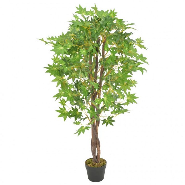 Artificial maple tree with green planter 120 cm VidaXL