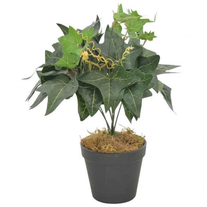 Planta artificial con hojas de yedra y macetero color verde 45 cm VidaXL