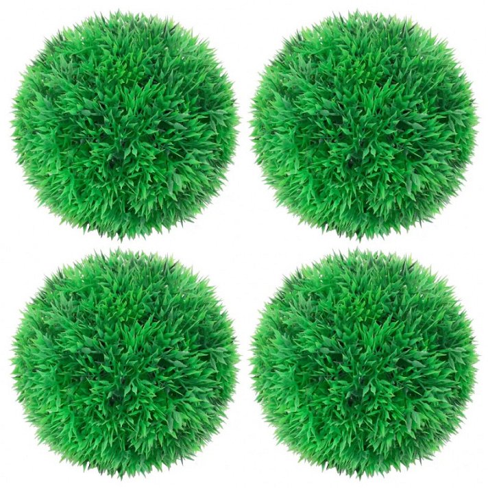 Pack bolas de boj artificiales 12 cm verde VidaXL