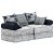 Sofá-cama 2 lugares de tecido cinzento-claro Vida XL