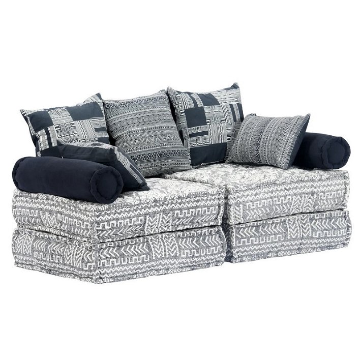 Sofá-cama 2 lugares de tecido cinzento-claro Vida XL
