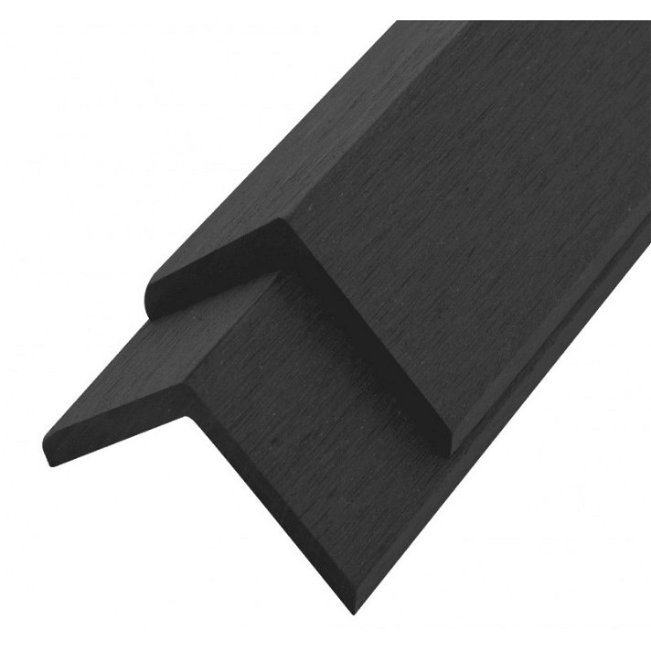 Conjunto de molduras de angulo de 170 cm para fixar as bordas de terraço com acabamento preto Vida XL