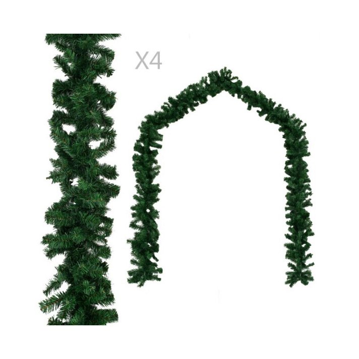 Conjunto de grinaldas de Natal cor Verde Vida XL