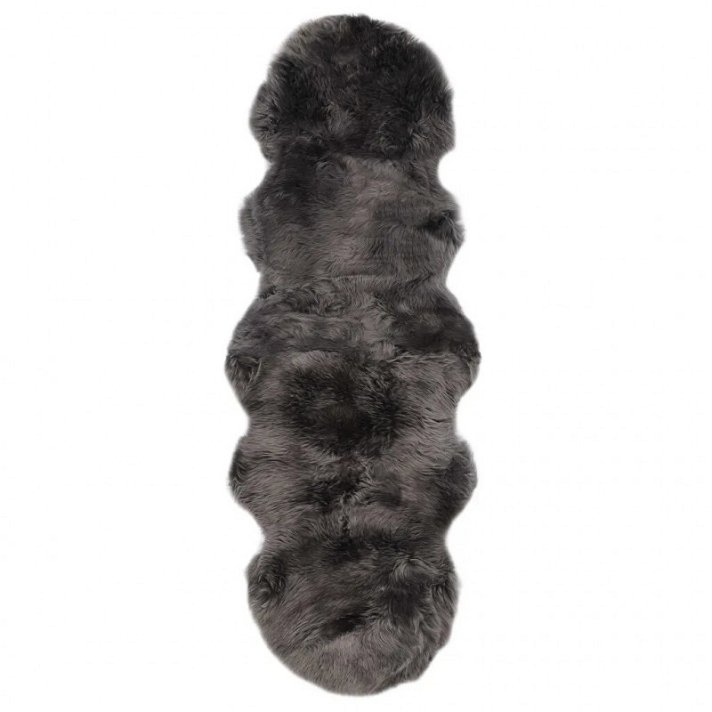 Alfombra de lana auténtica gris claro 180x60 cm Vida XL