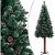 Árbol de navidad estrecho Nevado con base de madera Vida XL