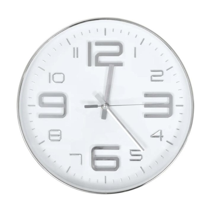 Reloj de pared Plata 30cm Vida XL