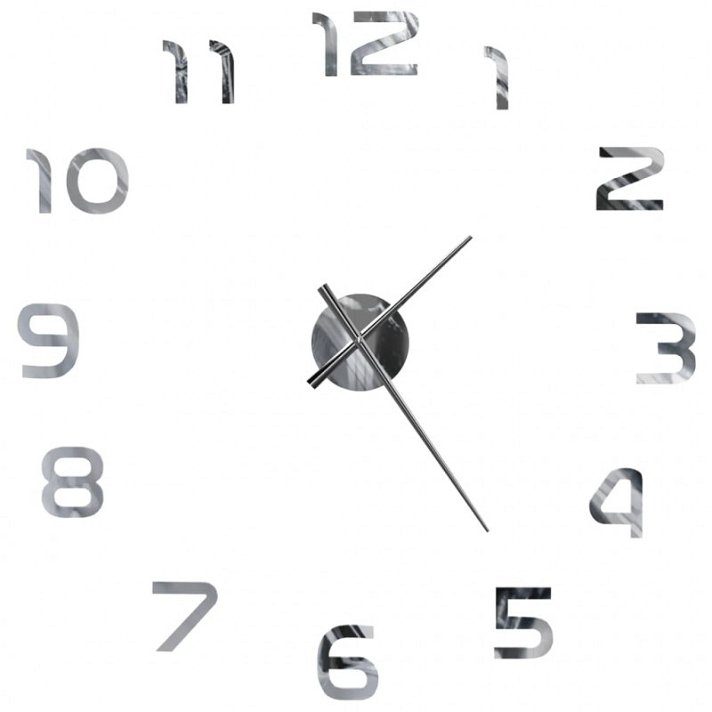 Reloj moderno plateado de pared VidaXL