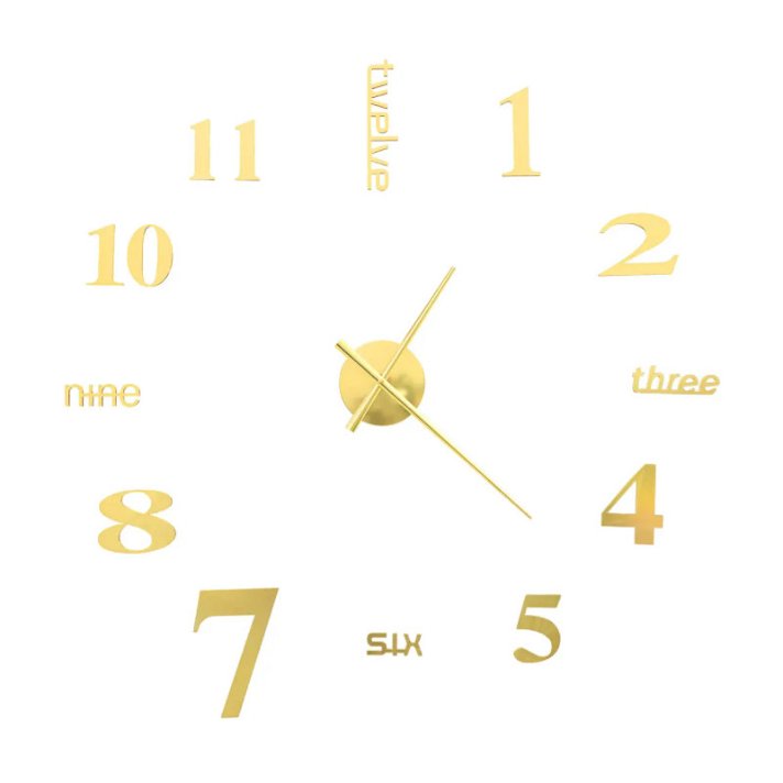 Reloj moderno dorado Palabras y Números VidaXL
