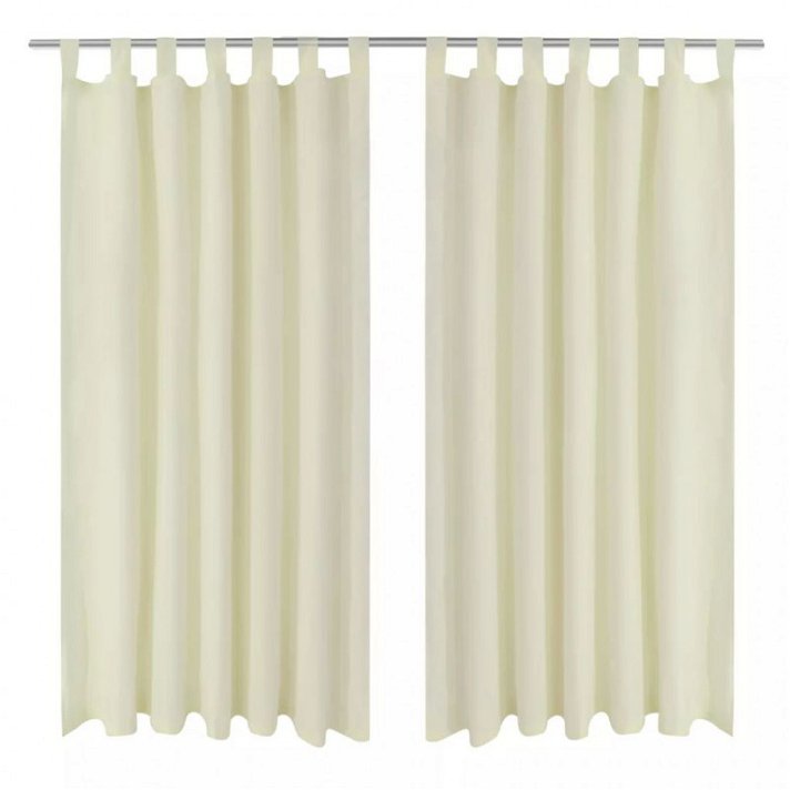 Set de cortinas micro-satinadas Beige Vida XL