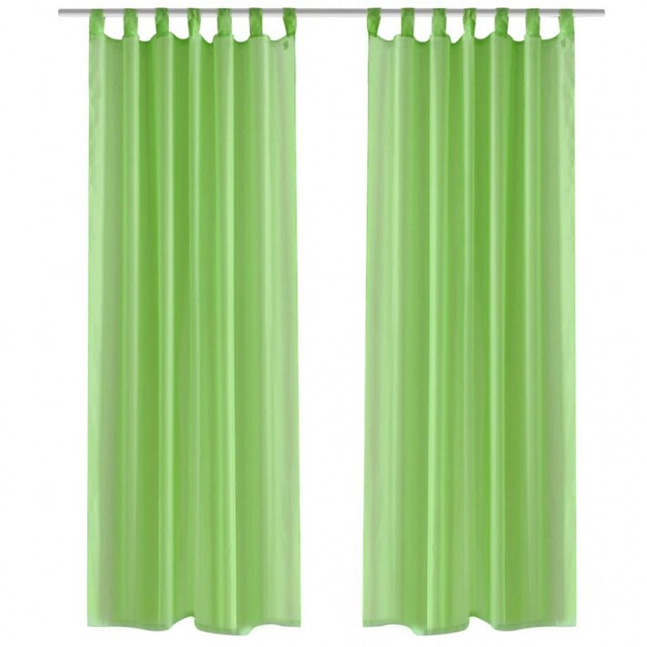 Set de cortinas semitransparentes Verde VidaXL
