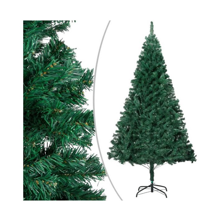 Árbol de navidad artificial realista color Verde Vida XL