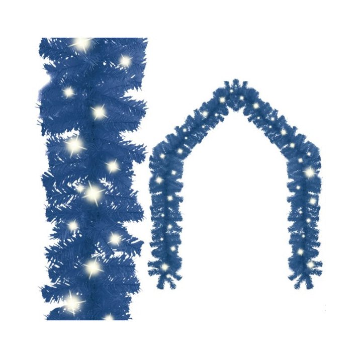 Grinalda natalícia Azul com luzes LED e efeitos Vida XL