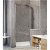 Mampara de ducha frontal de hoja fija con puerta abatible y perfileria en un acabado plata SA502 Kassandra