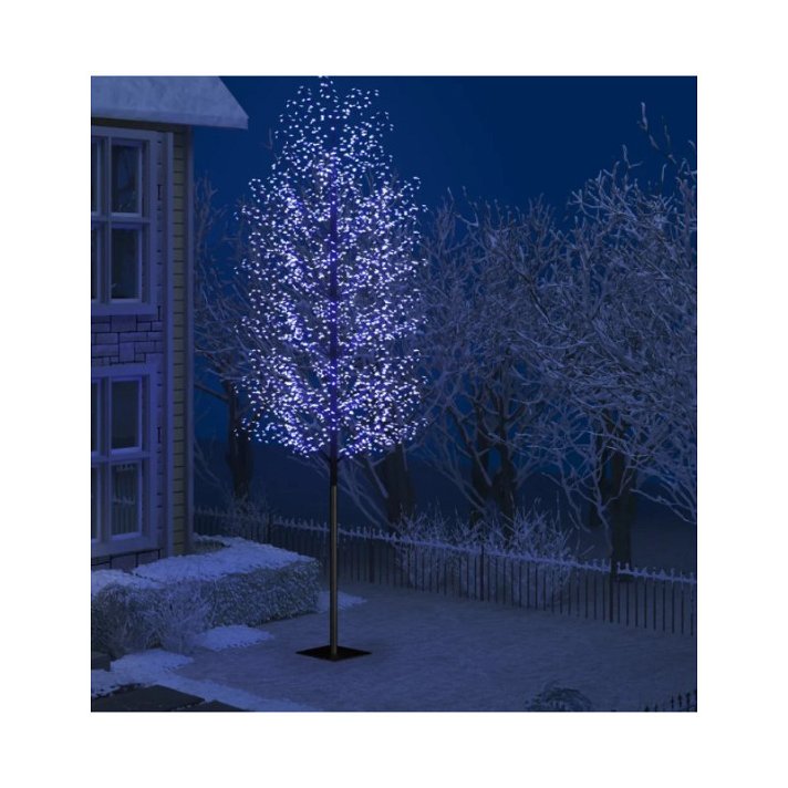Árbol de navidad Cerezo luz LED azul fría 500 cm Vida XL