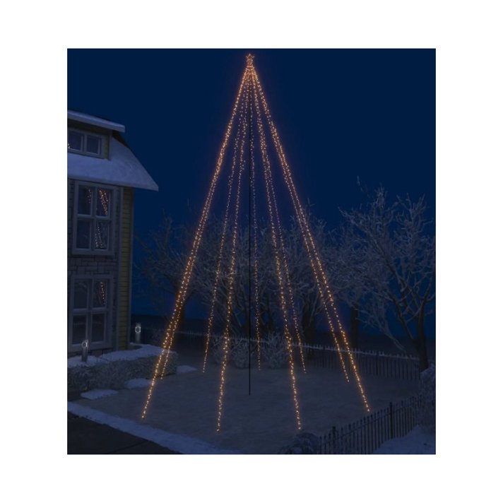 Árbol de navidad de 1300 luces LED en cascada Vida XL