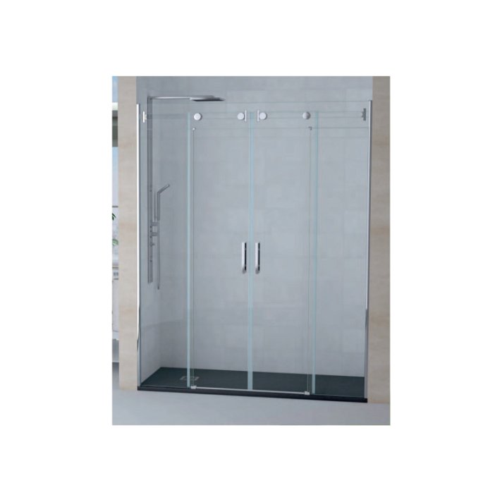 Mampara de ducha frontal con vidrio securizado transparente de 8 mm a medida Jade Decorban