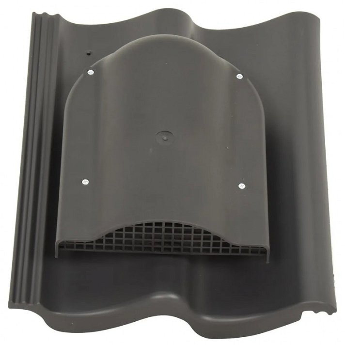 Ventilador conducto plano con tornillos para tejado 33x42cm de polipropileno gris antracita VidaXL