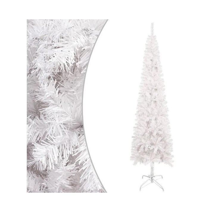 Árbol de navidad artificial estrecho acabado color blanco en varias medidas Vida XL