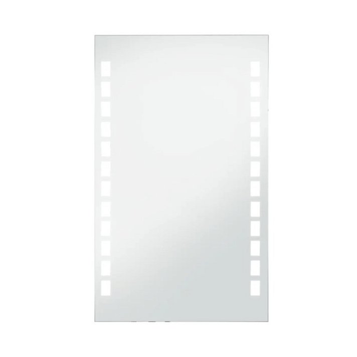 Espejo de baño de pared con cuadros LED plateado VidaXL