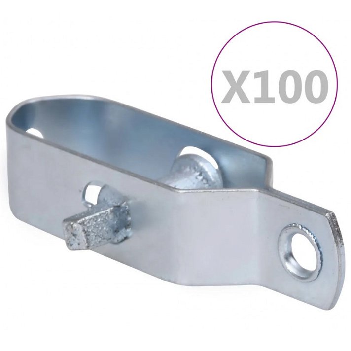Pack x100 tensores de alambre para valla 100mm plateado VidaXL