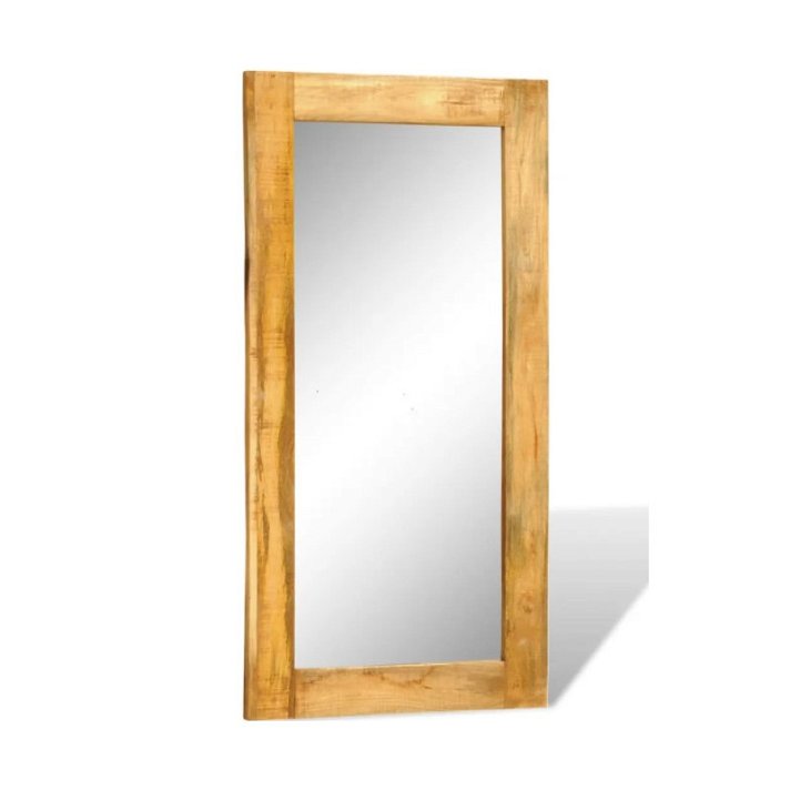Espelho de parede com moldura de madeira 60x120 cm castanho claro Vida XL