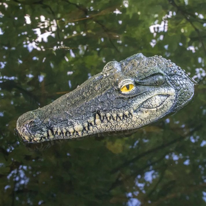 Cabeza de cocodrilo decorativa para estanques HI